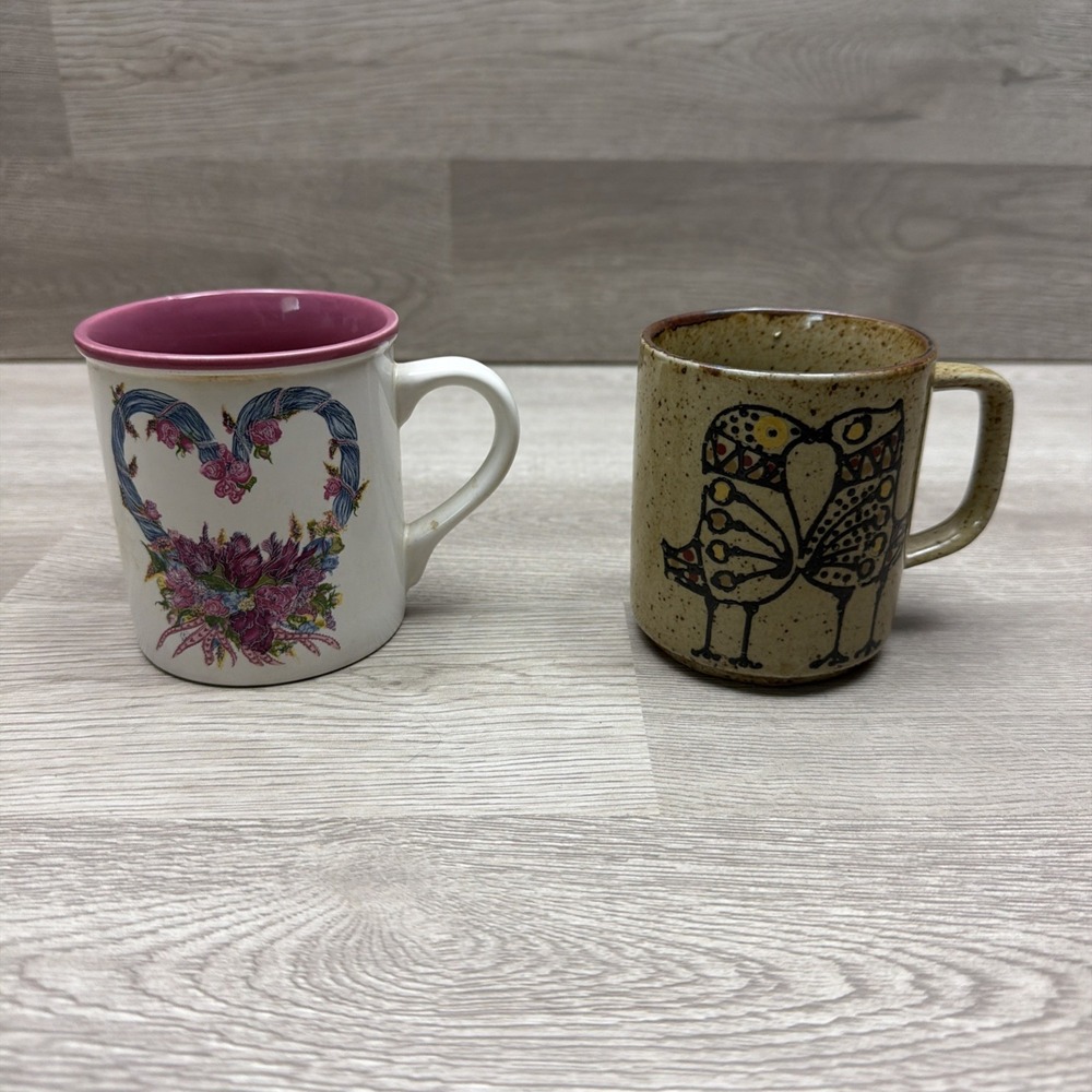 VTG Otagiri Stoneware Coffee Mug Speckled Japan & 1988 Potpourri Press Mug